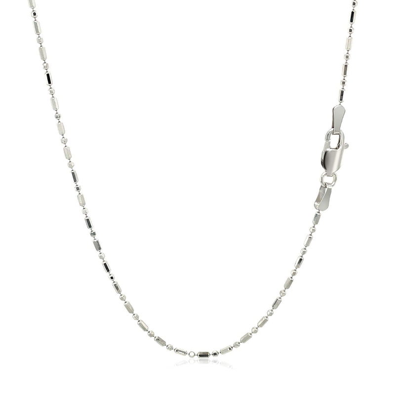 Bids.com 14k White Gold Diamond-Cut Alternating Bead Chain 1.2mm Necklaces
