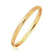 Bids.com 14k Yellow Gold Dome Style Children's Bangle with Diamond Cuts Bracelets