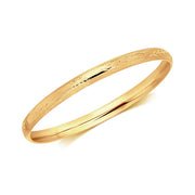 Bids.com 14k Yellow Gold Dome Style Children's Bangle with Diamond Cuts Bracelets