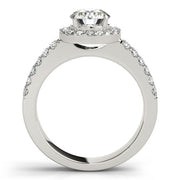 Bids.com 14k White Gold Halo Diamond Engagement Ring With Double Row Band (1 3/8 cttw) Rings