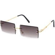 zeroUV Luxe 90s Inspired Full Rimless Metal Accent Medium Square Sunglasses D108 Sunglasses
