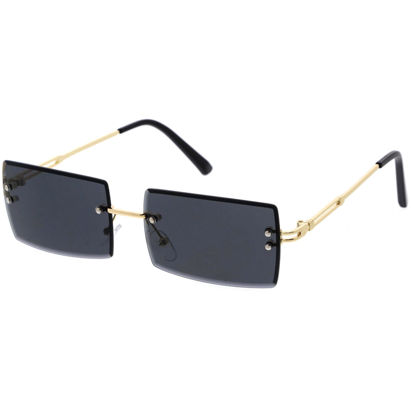 zeroUV Luxe 90s Inspired Full Rimless Metal Accent Medium Square Sunglasses D108 Sunglasses