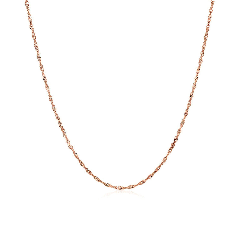 Bids.com 14k Rose Gold Singapore Chain 1.0mm Necklaces