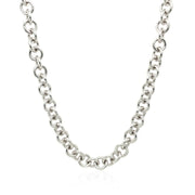 Bids.com Sterling Silver Rhodium Plated Rolo Chain Necklace with a Heart Toggle Charm Necklaces