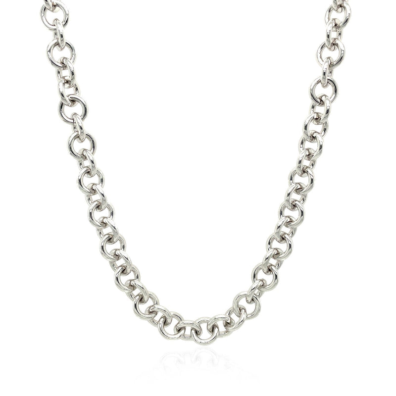 Bids.com Sterling Silver Rhodium Plated Rolo Chain Necklace with a Heart Toggle Charm Necklaces