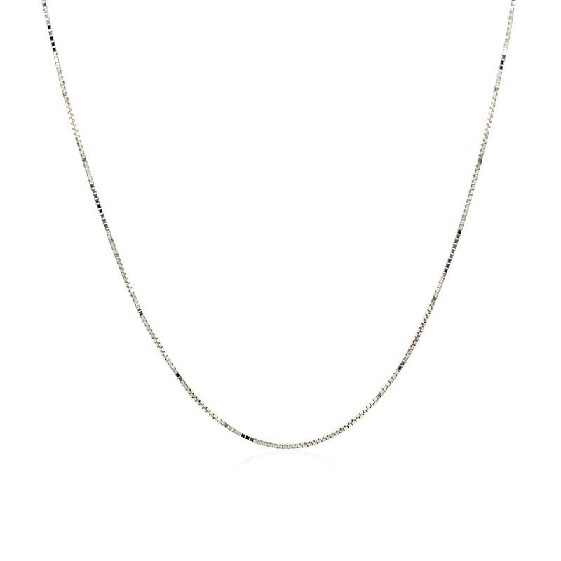 Bids.com 14k White Gold Classic Box Chain 0.6mm Necklaces