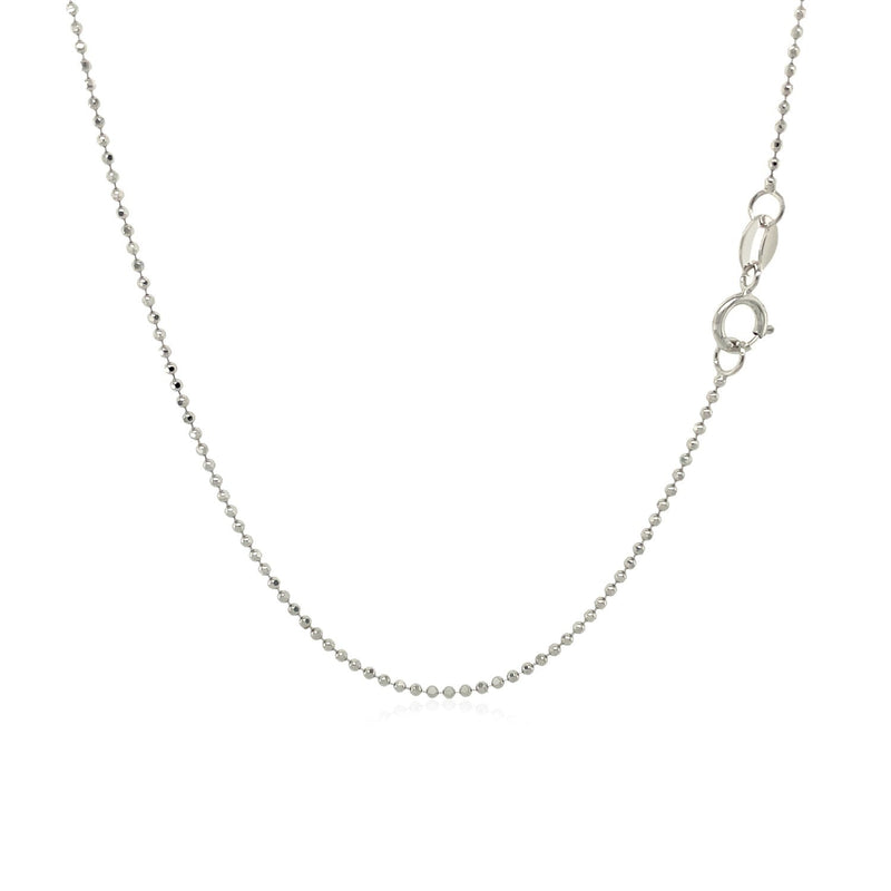 Bids.com 14k White Gold Diamond-Cut Bead Chain 1.0mm Necklaces
