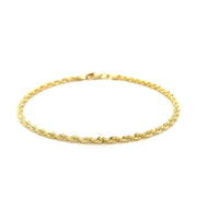 Bids.com 2.5mm 14k Yellow Gold Solid Diamond Cut Rope Bracelet Bracelets