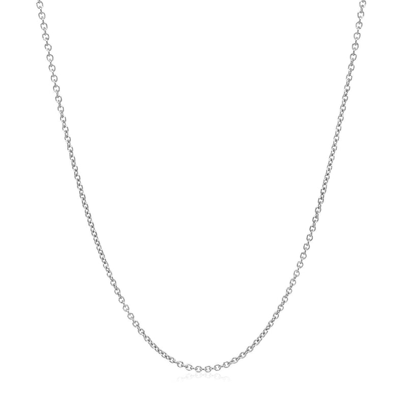 Bids.com 14k White Gold Round Cable Link Chain 1.2mm Necklaces