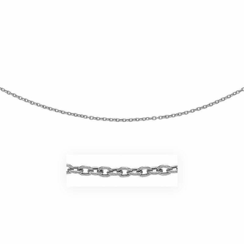 Bids.com 3.5mm 14k White Gold Pendant Chain with Textured Links Necklaces