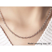 Bids.com 3.5mm 14k White Gold Pendant Chain with Textured Links Necklaces