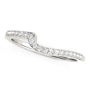 Bids.com 14k White Gold Curved Design Round Diamond Wedding Band (1/4 cttw) Rings