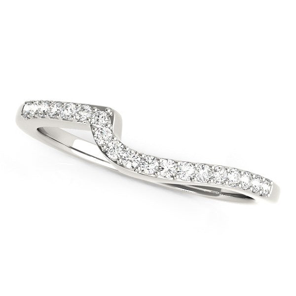 Bids.com 14k White Gold Curved Design Round Diamond Wedding Band (1/4 cttw) Rings
