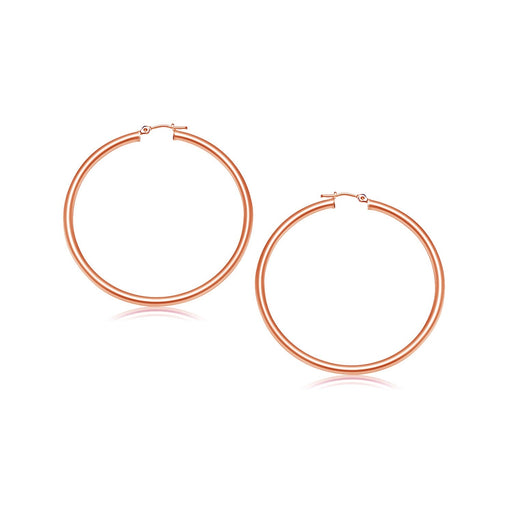 Bids.com 14k Rose Gold Polished Hoop Earrings (25 mm) Earrings