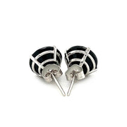 Bids.com 14k White Gold 8.0mm Round Black CZ Stud Earrings Earrings