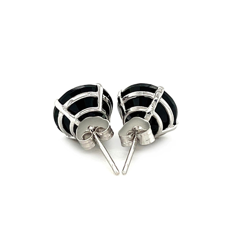 Bids.com 14k White Gold 8.0mm Round Black CZ Stud Earrings Earrings