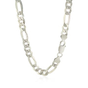 Bids.com Rhodium Plated 8.1mm Sterling Silver Figaro Style Chain Necklaces