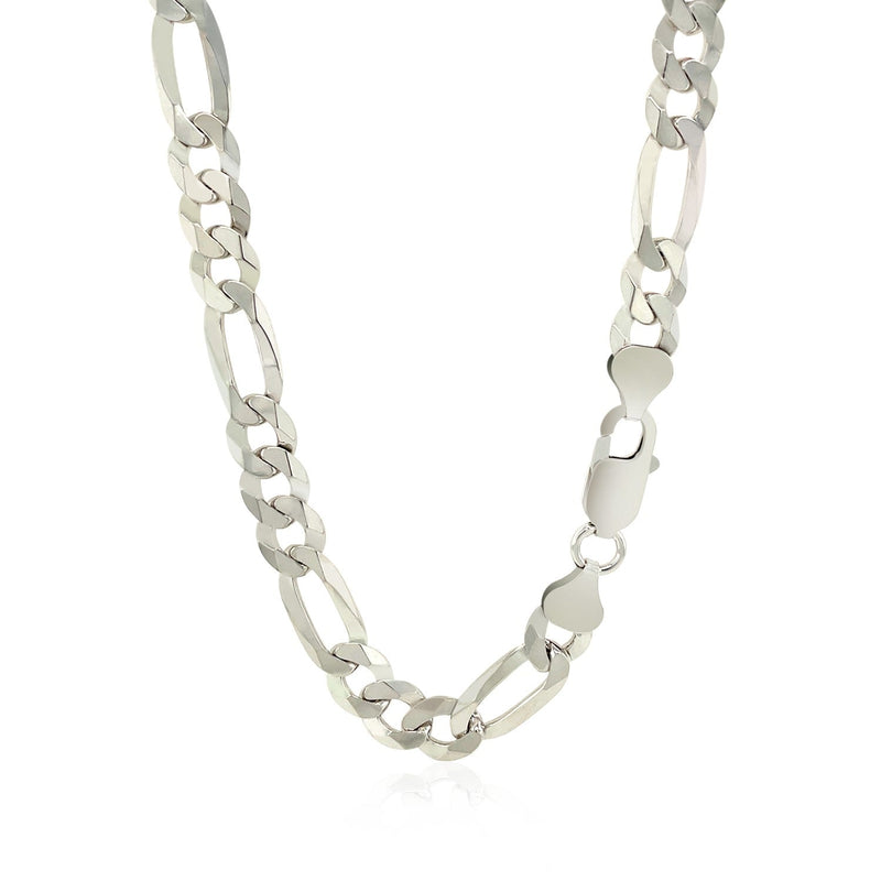 Bids.com Rhodium Plated 8.1mm Sterling Silver Figaro Style Chain Necklaces