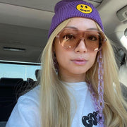 zeroUV Color Pop 30" Translucent Plastic Face Mask and Glasses Chain Sunglasses