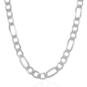 Bids.com Rhodium Plated 8.8mm Sterling Silver Figaro Style Chain Necklaces