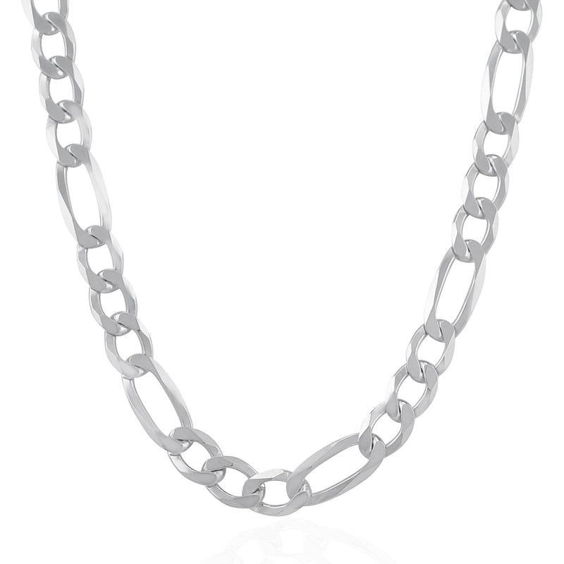 Bids.com Rhodium Plated 8.8mm Sterling Silver Figaro Style Chain Necklaces