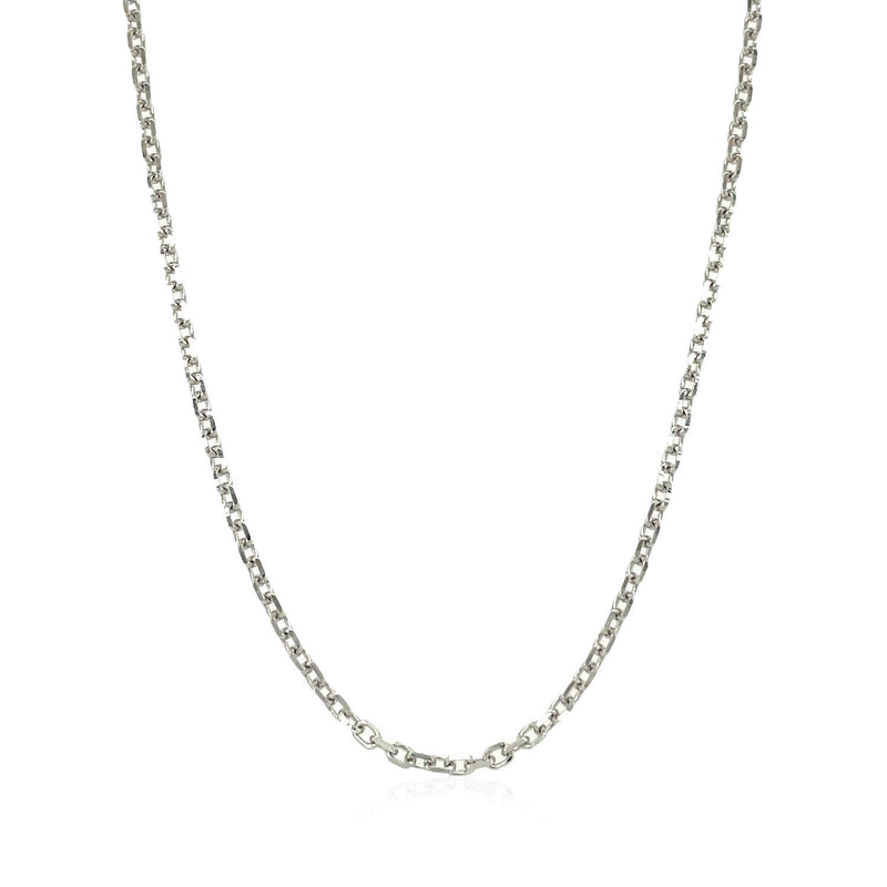 Bids.com 14k White Gold Diamond Cut Cable Link Chain 1.8mm Necklaces
