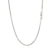 Bids.com 14k White Gold Diamond Cut Cable Link Chain 1.8mm Necklaces