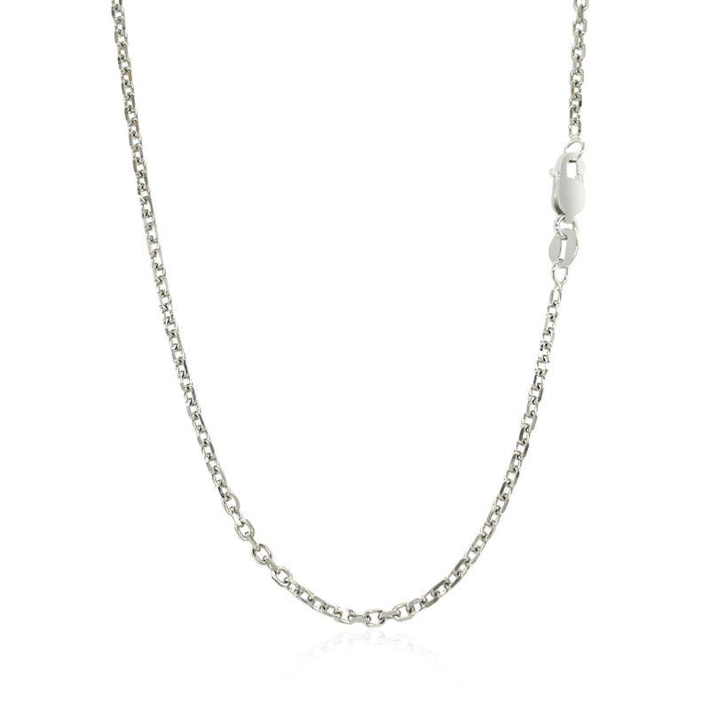 Bids.com 14k White Gold Diamond Cut Cable Link Chain 1.8mm Necklaces