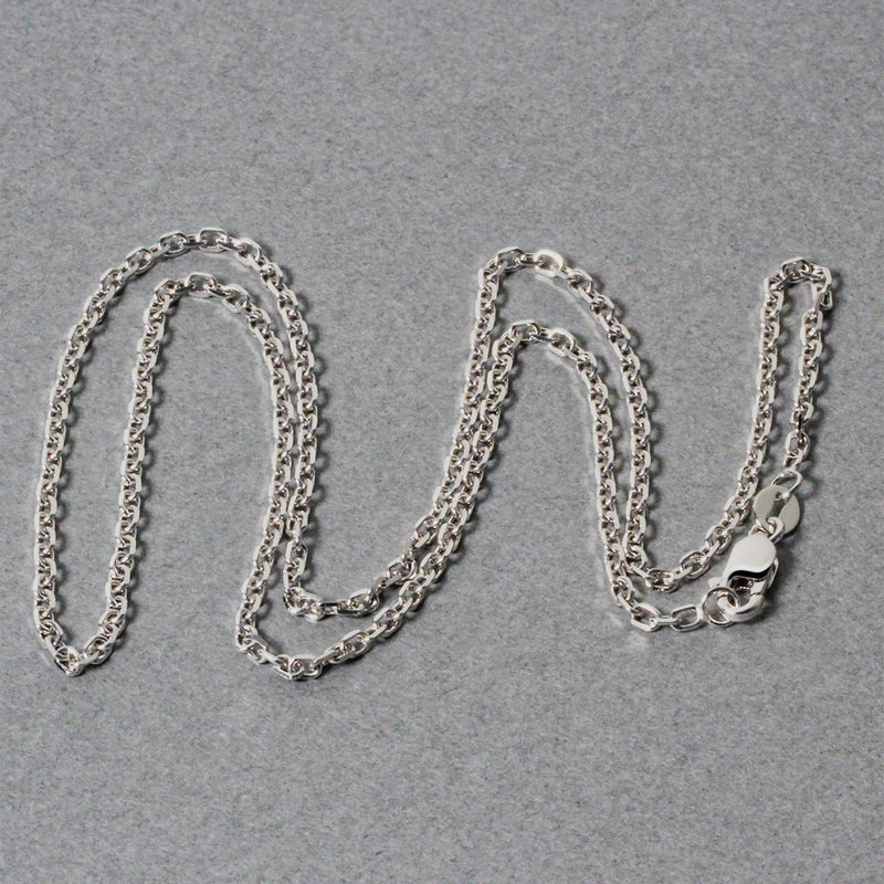 Bids.com 14k White Gold Diamond Cut Cable Link Chain 1.8mm Necklaces