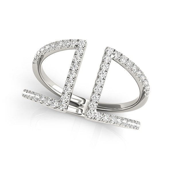 Bids.com 14k White Gold Open Style Dual Band Ring with Diamonds (1/2 cttw) Rings