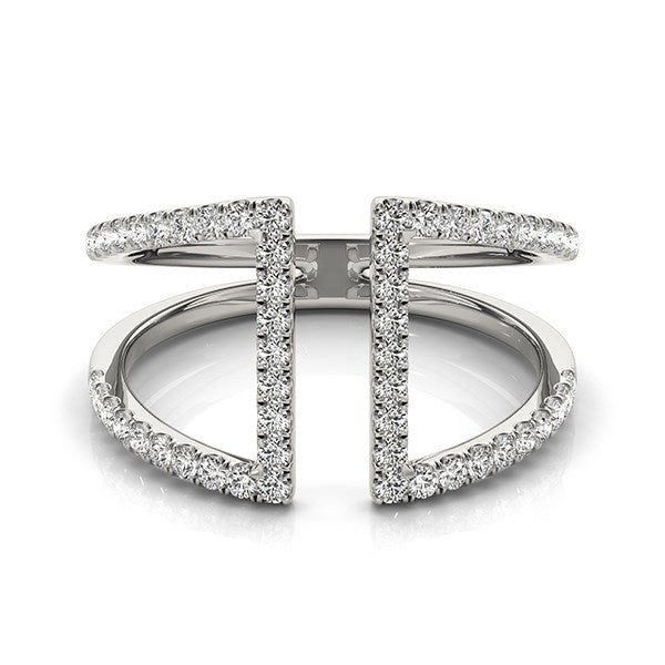 Bids.com 14k White Gold Open Style Dual Band Ring with Diamonds (1/2 cttw) Rings