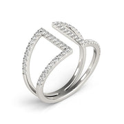 Bids.com 14k White Gold Open Style Dual Band Ring with Diamonds (1/2 cttw) Rings