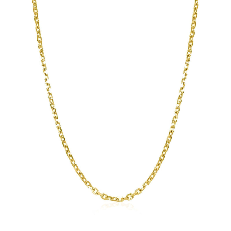 Bids.com 14k Yellow Gold Diamond Cut Cable Link Chain 1.8mm Necklaces