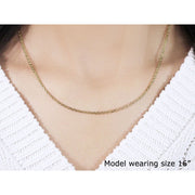 Bids.com 14k Yellow Gold Diamond Cut Cable Link Chain 1.8mm Necklaces