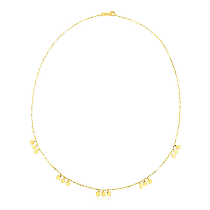 Bids.com 14k Yellow Gold Necklace with Circle Dangle Stations Necklaces
