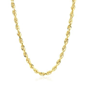 Bids.com 4.0mm 10k Yellow Gold Solid Diamond Cut Rope Chain Necklaces