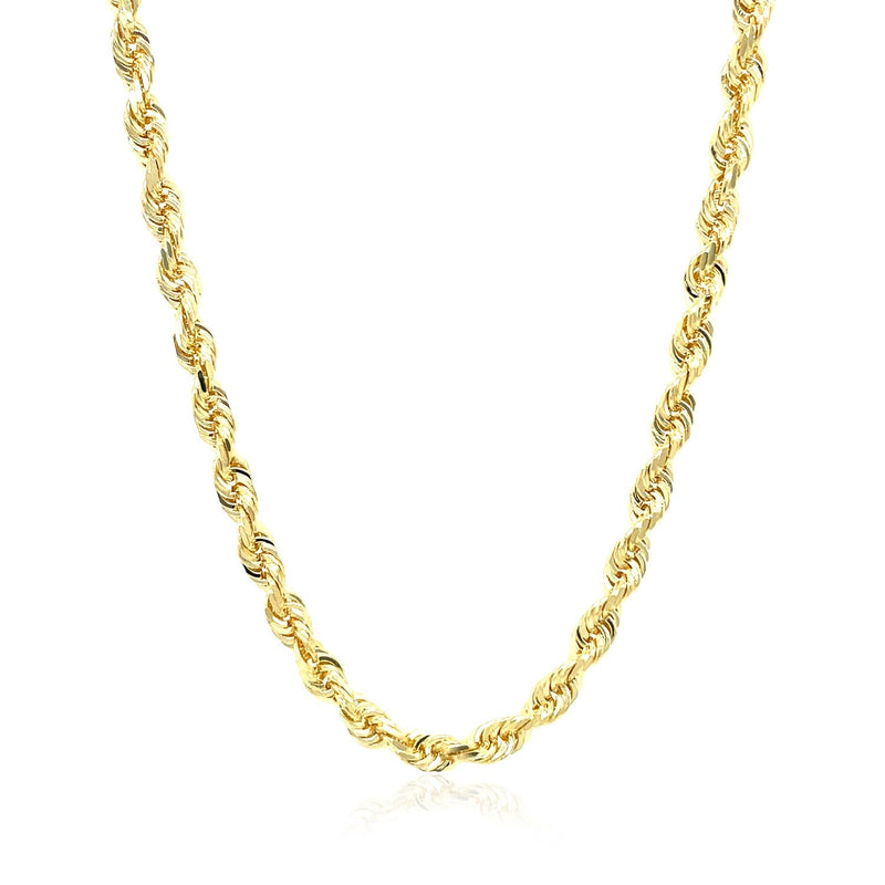 Bids.com 4.0mm 10k Yellow Gold Solid Diamond Cut Rope Chain Necklaces