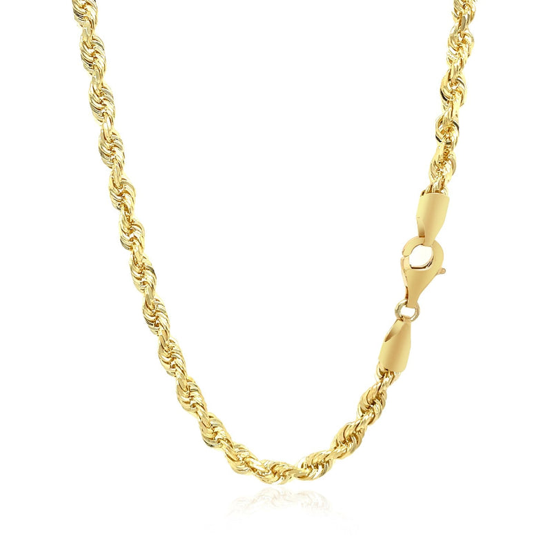 Bids.com 4.0mm 10k Yellow Gold Solid Diamond Cut Rope Chain Necklaces
