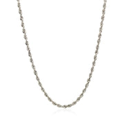 Bids.com 2.5mm 14k White Gold Solid Diamond Cut Rope Chain Necklaces White Smoke 16 / White Gold,18 / White Gold,20 / White Gold,22 / White Gold,24 / White Gold,30 / White Gold