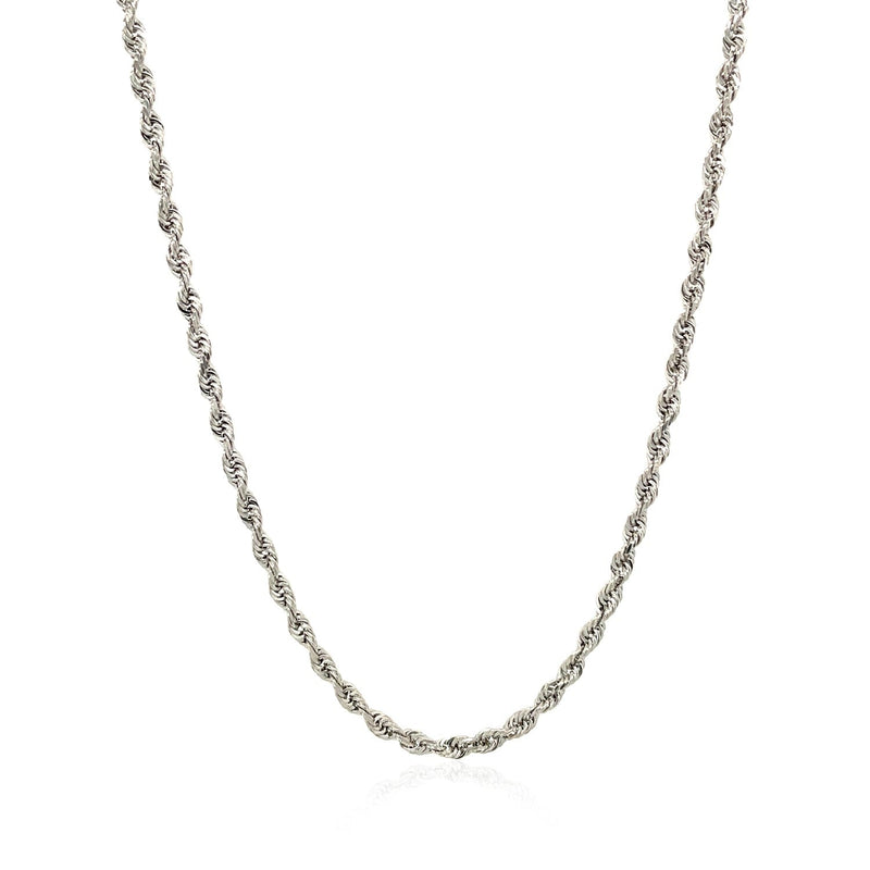 Bids.com 2.5mm 14k White Gold Solid Diamond Cut Rope Chain Necklaces White Smoke 16 / White Gold,18 / White Gold,20 / White Gold,22 / White Gold,24 / White Gold,30 / White Gold