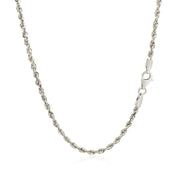 Bids.com 2.5mm 14k White Gold Solid Diamond Cut Rope Chain Necklaces White Smoke 16 / White Gold,18 / White Gold,20 / White Gold,22 / White Gold,24 / White Gold,30 / White Gold