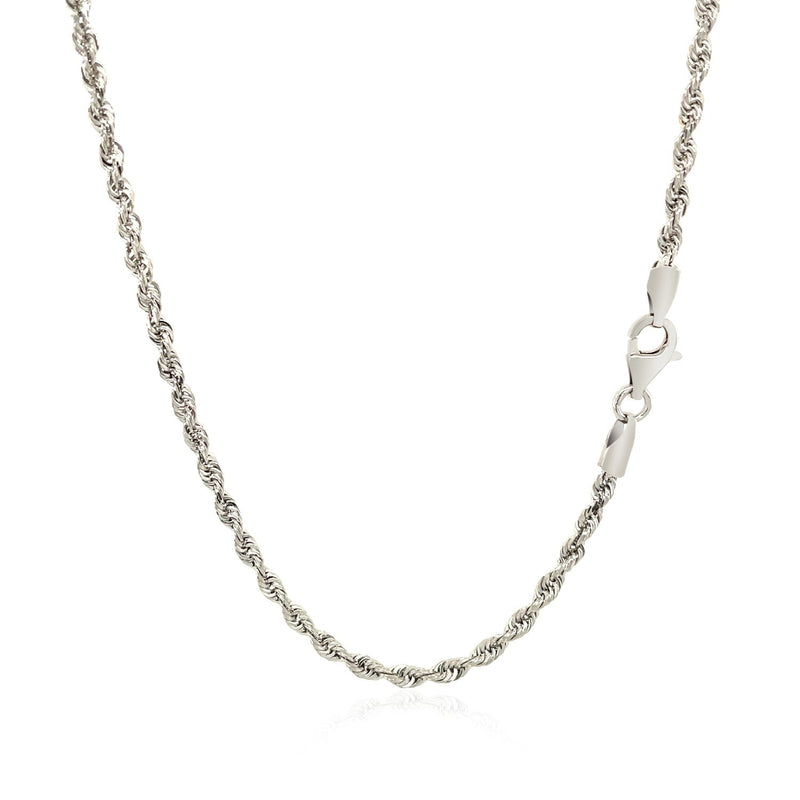Bids.com 2.5mm 14k White Gold Solid Diamond Cut Rope Chain Necklaces White Smoke 16 / White Gold,18 / White Gold,20 / White Gold,22 / White Gold,24 / White Gold,30 / White Gold