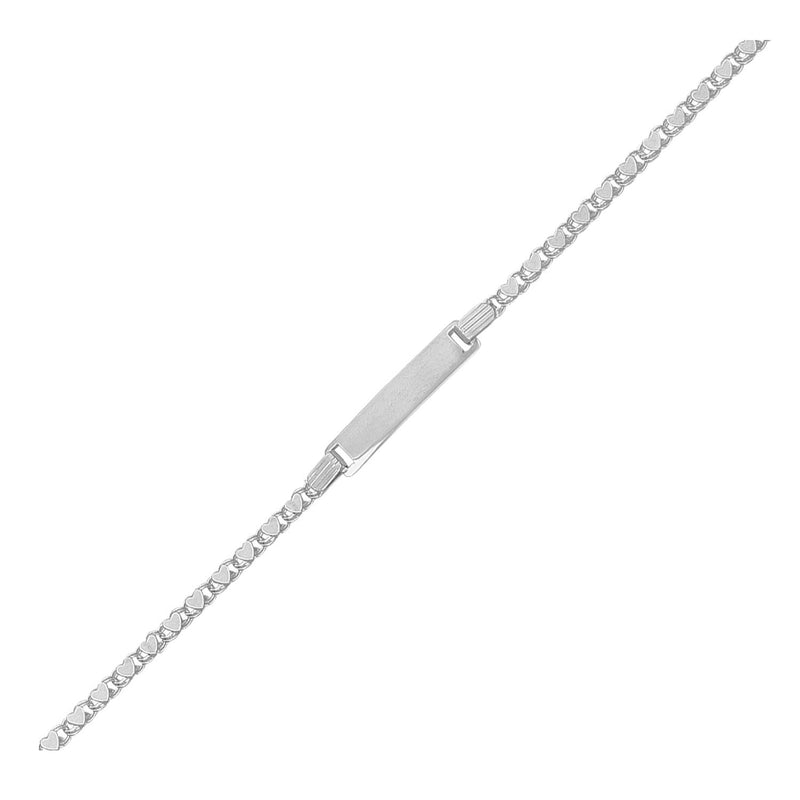Bids.com 14k White Gold Childrens Heart Link ID Bracelet Bracelets