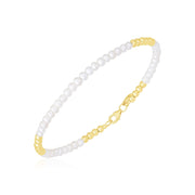 Bids.com 14k Yellow Gold High Polish Freshwater Pearl Pallina Bead Bracelet Bracelets