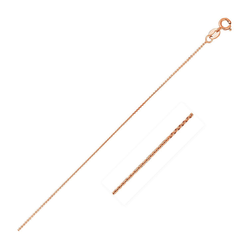 Bids.com 14k Pink Gold Diamond Cut Cable Link Chain 0.8mm Necklaces