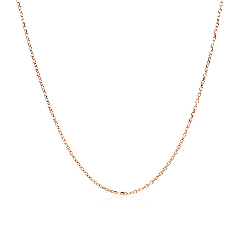 Bids.com 14k Pink Gold Diamond Cut Cable Link Chain 0.8mm Necklaces