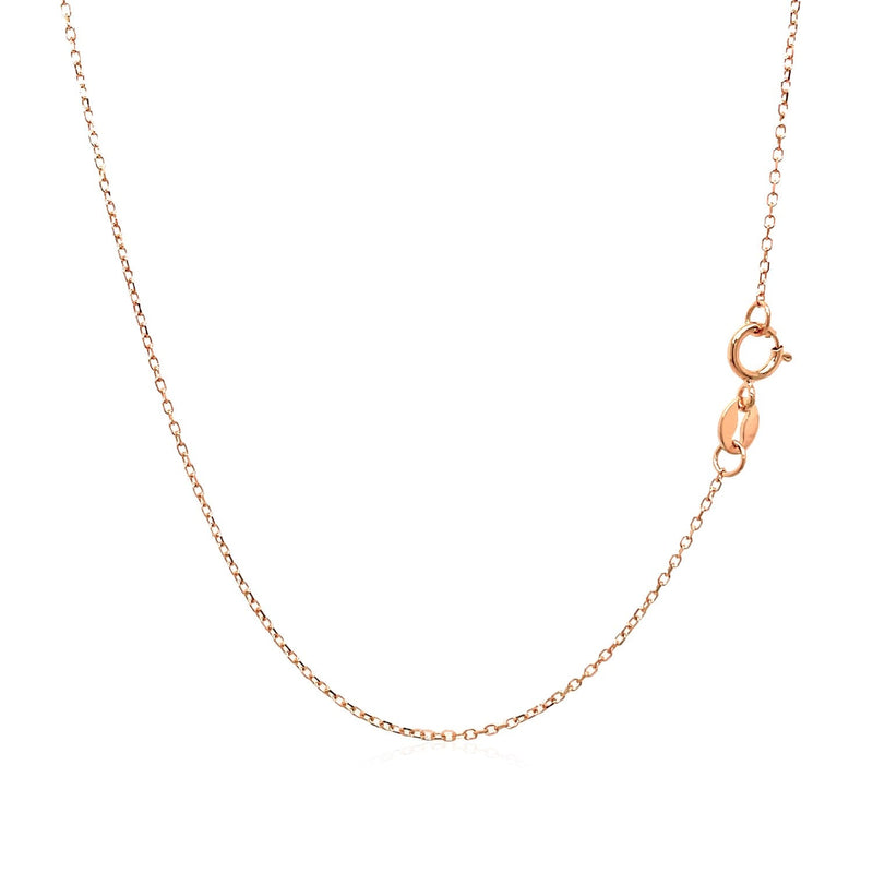 Bids.com 14k Pink Gold Diamond Cut Cable Link Chain 0.8mm Necklaces