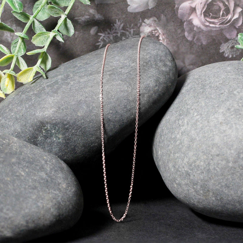 Bids.com 14k Pink Gold Diamond Cut Cable Link Chain 0.8mm Necklaces