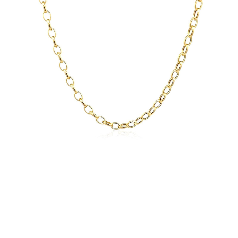 Bids.com 3.2mm 14k Yellow Gold Oval Rolo Chain Necklaces