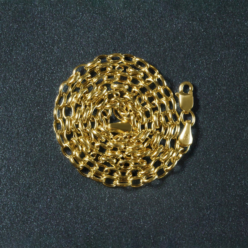 Bids.com 3.2mm 14k Yellow Gold Oval Rolo Chain Necklaces